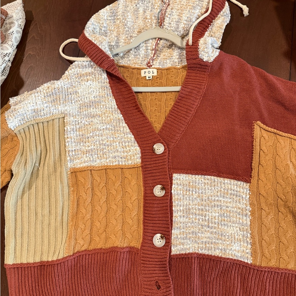 POL NWOT Multicolor Patchwork Cardigan - Picture 9 of 12